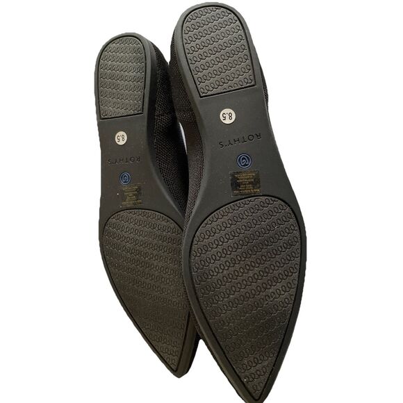 New Rothy’s Women’s The Point Flats In Black Solid Size 8.5W - Picture 5 of 5